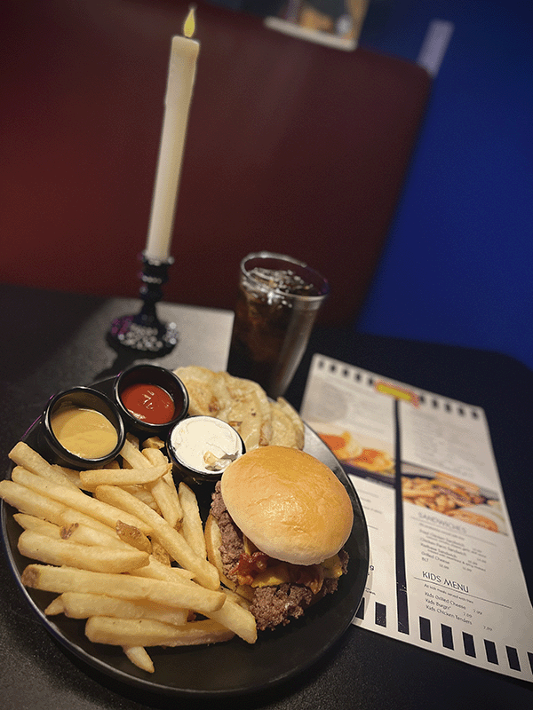 photo of a smash burger and fries at the diner