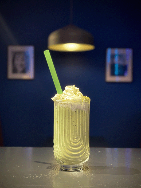 photo of a matcha milkshake